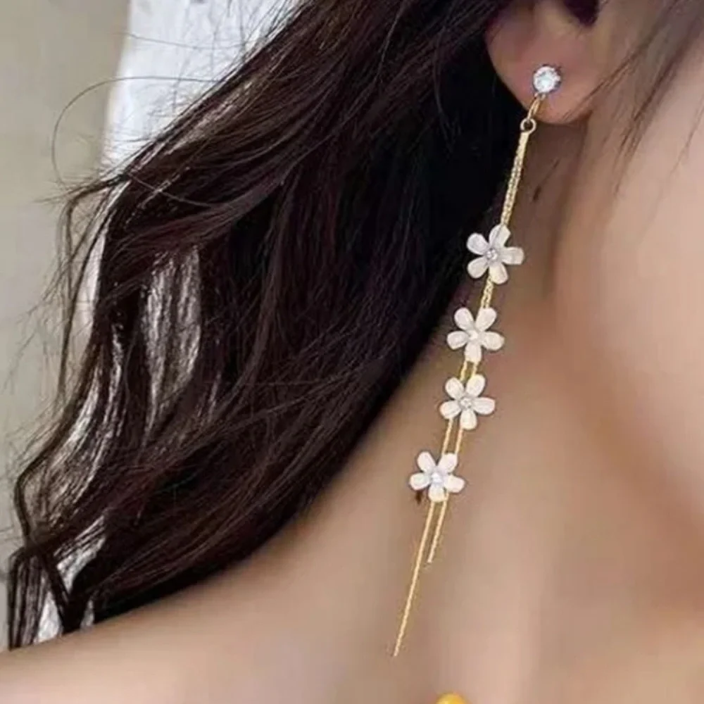 Flower Tassel Earrings - Picture 6 of 6